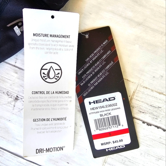 Head Attitude High Rise Leggings Mesh detail Dri-Motion Hidden Pocket Size Small - Picture 8 of 11